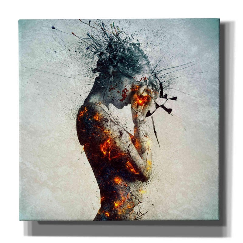 Cortesi Home CH-CA181823 "Deliberation" By Mario Sanchez Nevada Gisele Canvas Wall Art, 18" X 18",,Blue - Image 1